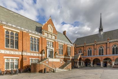 Traditional red brick senior school with period and more modern buildings for hire filming and photo shoots in North London
