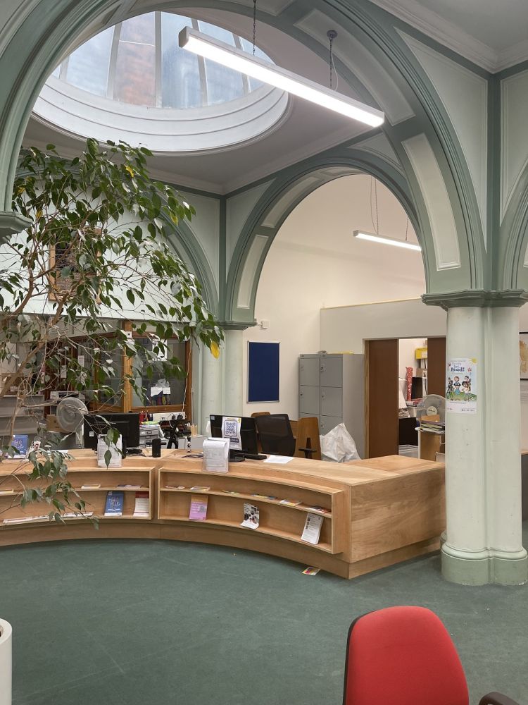 Traditional public library for film and photoshoot and event location hire (Sydenham, London)
