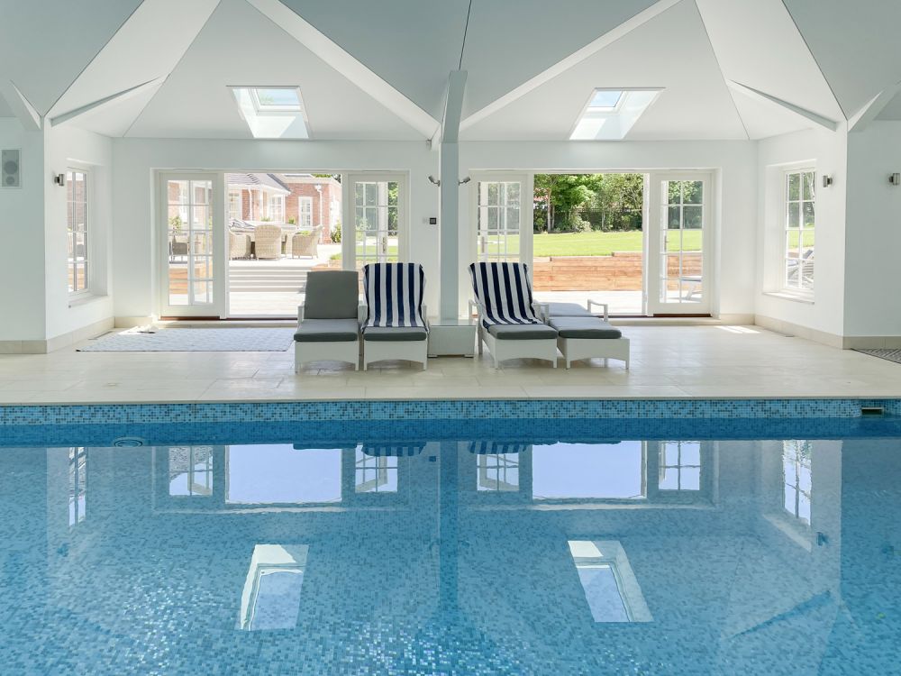 Stunning new build property with indoor swimming pool for film and photoshoot location (Harpenden, Hertfordshire)