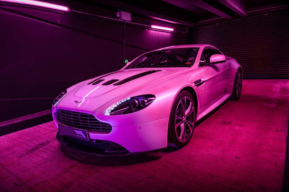 Classic car showroom for film and photoshoot hire (Brentford, London)