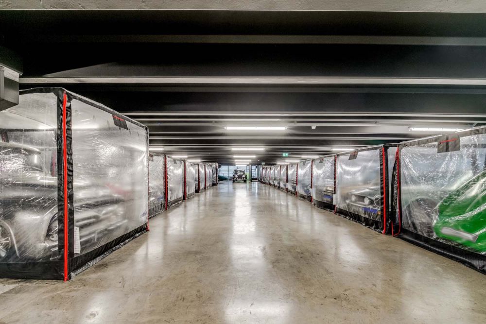 Classic car showroom for film and photoshoot hire (Brentford, London)