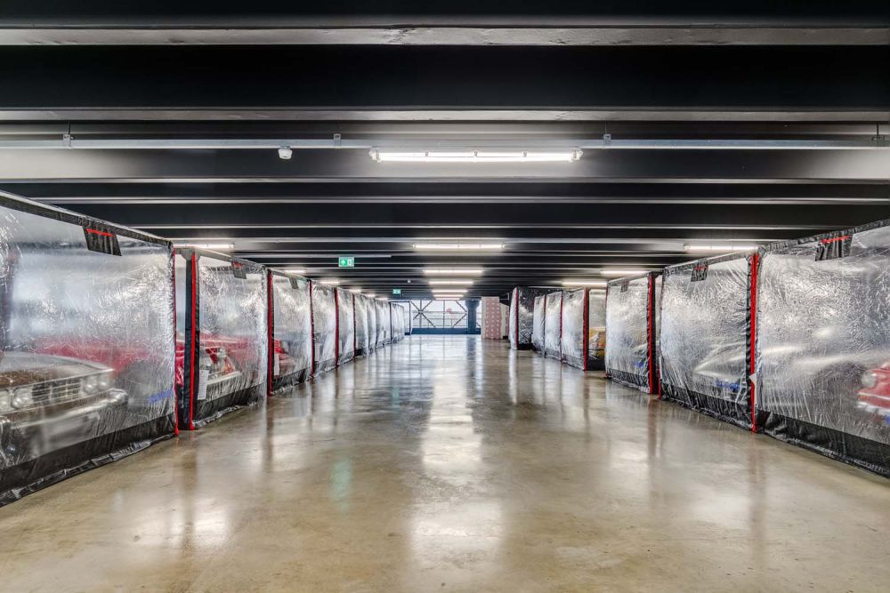 Classic car showroom for film and photoshoot hire (Brentford, London)