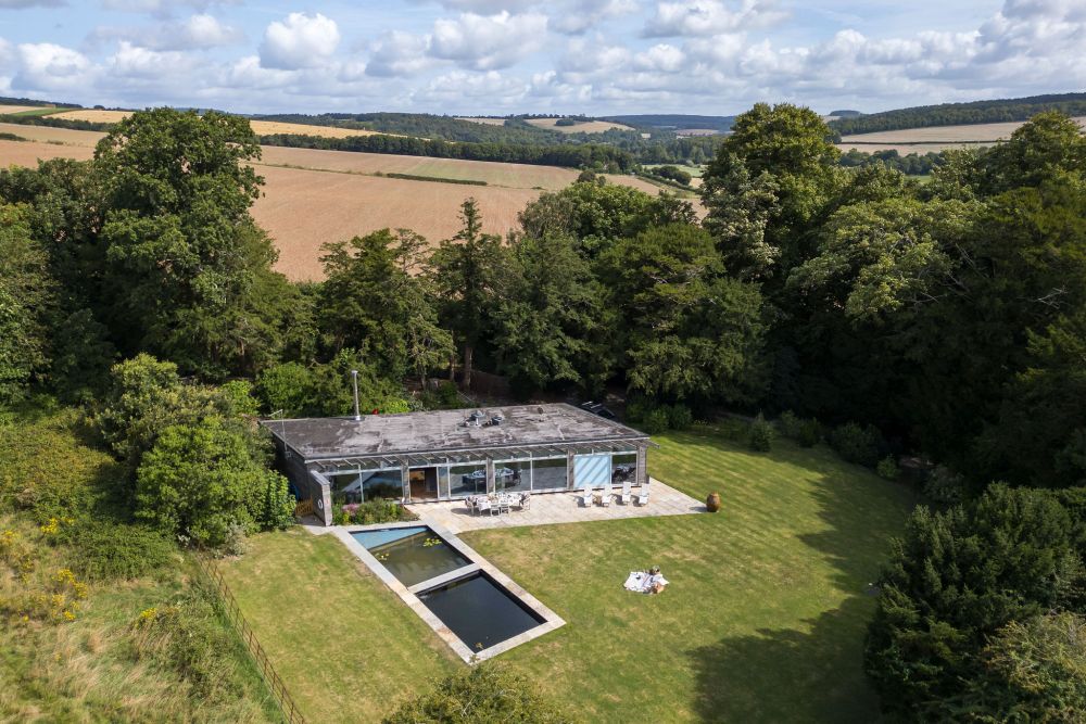 An architecturally unique timber-clad  home in the South Downs