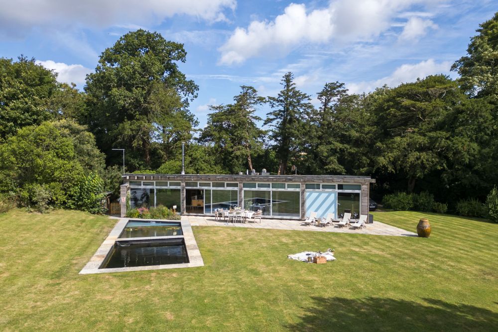 An architecturally unique timber-clad  home in the South Downs