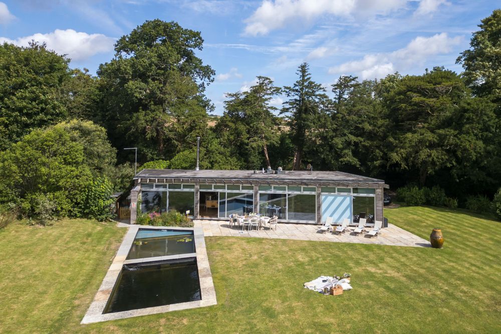An architecturally unique timber-clad  home in the South Downs