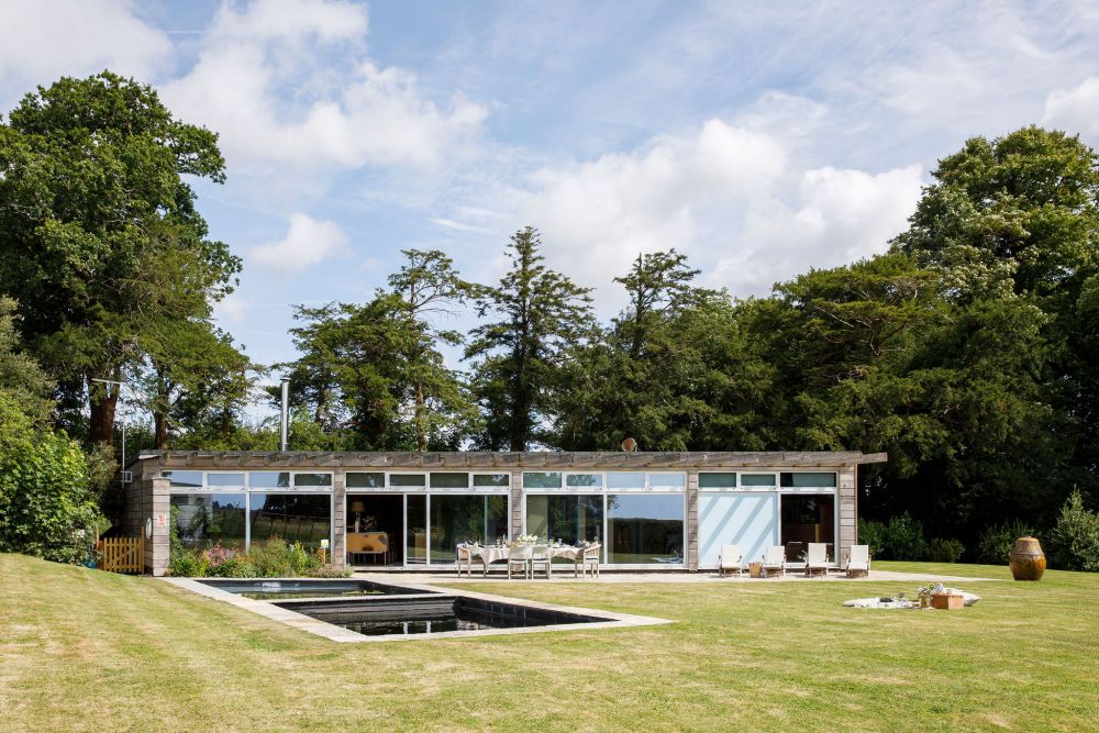 An architecturally unique timber-clad  home in the South Downs