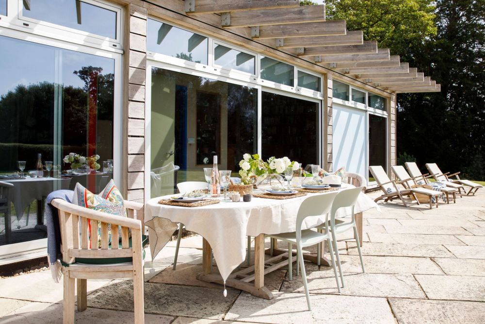 An architecturally unique timber-clad  home in the South Downs