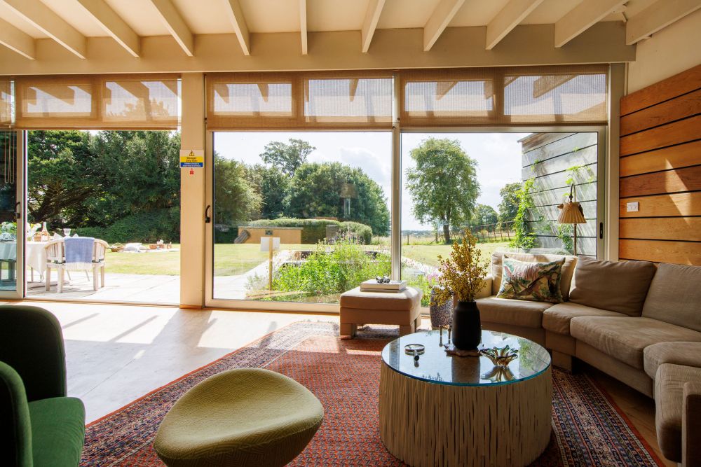 An architecturally unique timber-clad  home in the South Downs