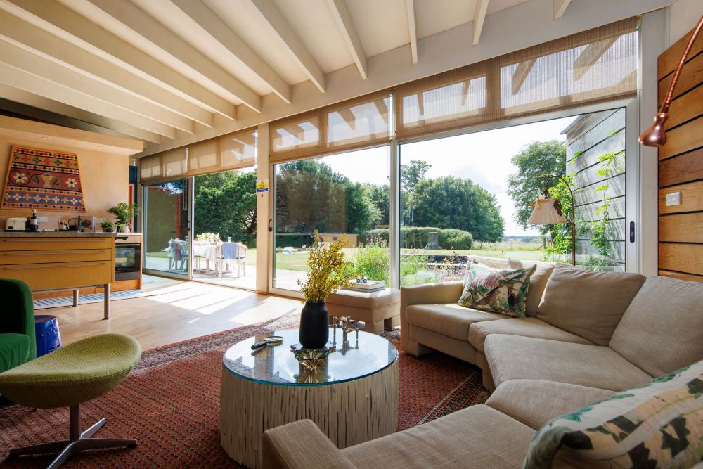 An architecturally unique timber-clad  home in the South Downs