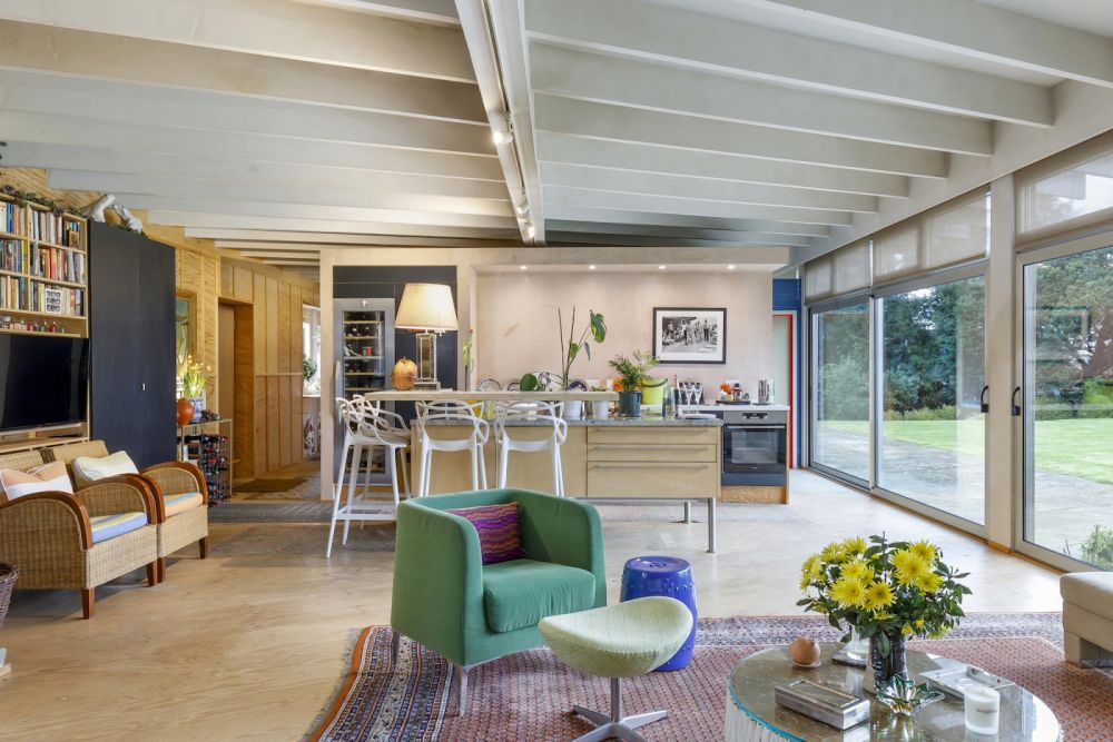 An architecturally unique timber-clad  home in the South Downs