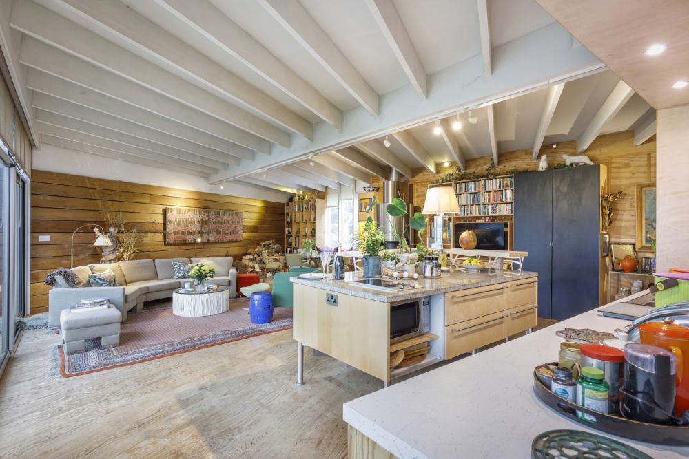 An architecturally unique timber-clad  home in the South Downs