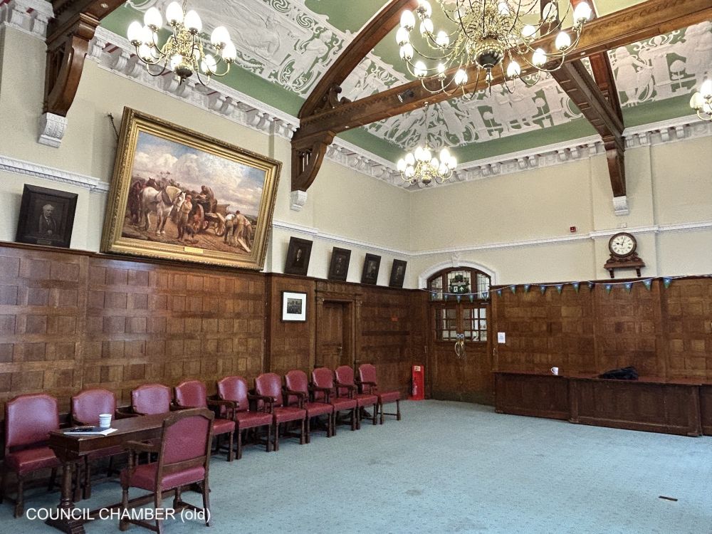 Town hall with meeting rooms, council chambers and period offices. (Reigate, Surrey)