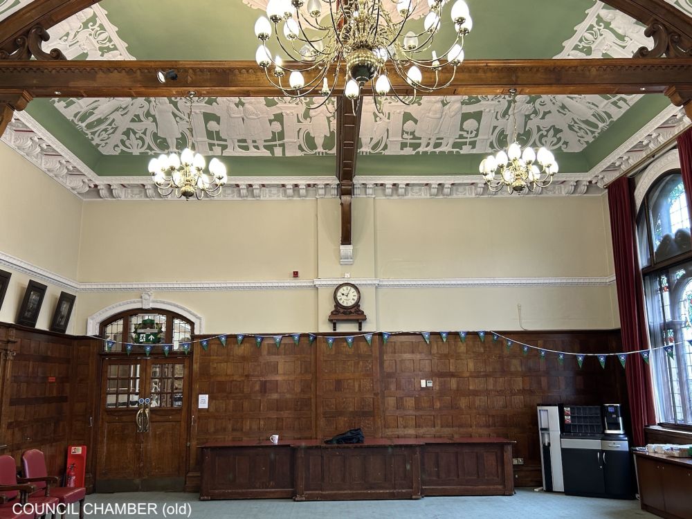 Town hall with meeting rooms, council chambers and period offices. (Reigate, Surrey)
