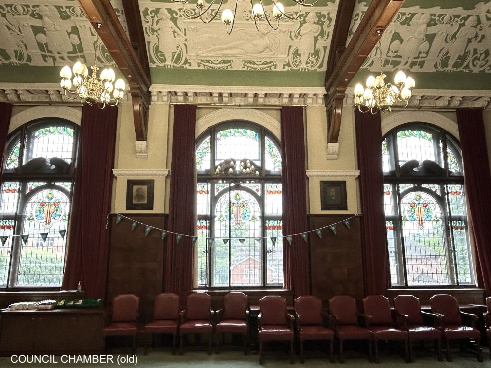 Town hall with meeting rooms, council chambers and period offices. (Reigate, Surrey)