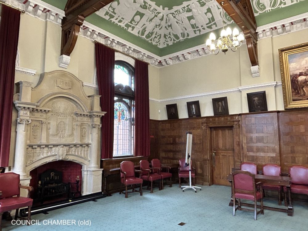 Town hall with meeting rooms, council chambers and period offices. (Reigate, Surrey)