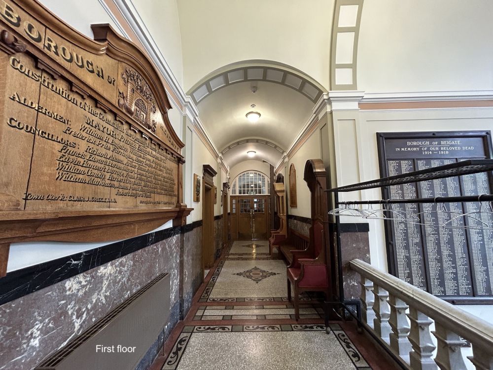 Town hall with meeting rooms, council chambers and period offices. (Reigate, Surrey)