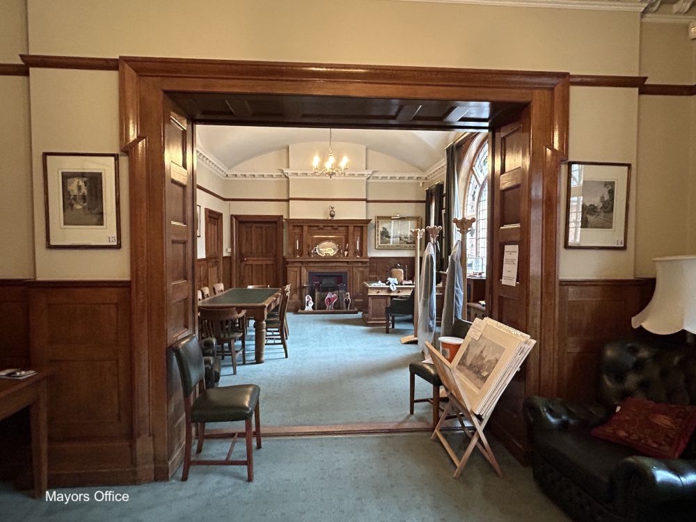 Town hall with meeting rooms, council chambers and period offices. (Reigate, Surrey)