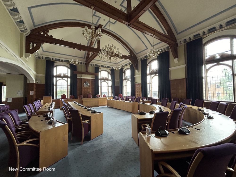 Town hall with meeting rooms, council chambers and period offices. (Reigate, Surrey)