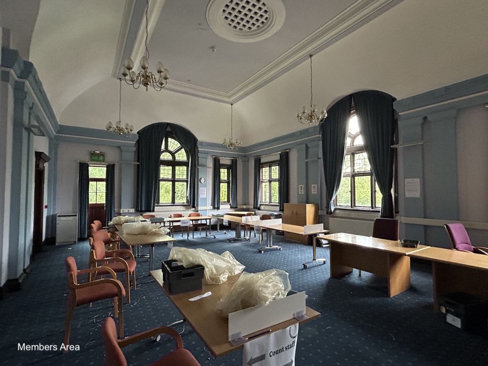 Town hall with meeting rooms, council chambers and period offices. (Reigate, Surrey)